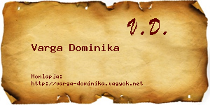 Varga Dominika névjegykártya